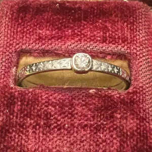 10K Platinum Ring with Diamond