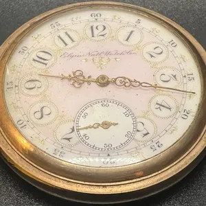 Antique Elgin Vintage Pocket Watch Pink Dial 1898-1903