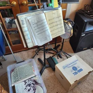 Music Stands, Tambourine, Guitar Foot Stools, Music Books, & Misc.