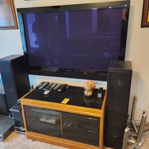 Flat Screen TV, All Electronics, & Cabinet