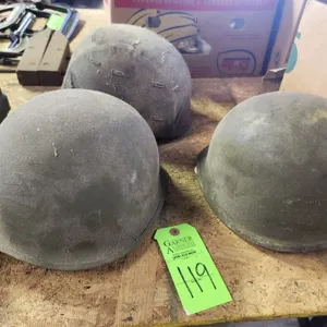 Three Military Helmets
