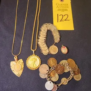Coin Jewelry 2 Necklaces & 2 Bracelets