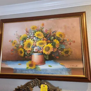 Floral Painting on Canvas by C. Benolt