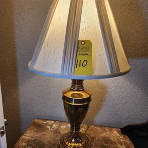 Brass Lamp with Pleated Shades