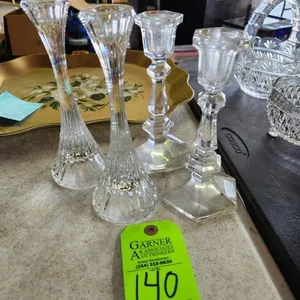 2 Sets of Crystal Candle Holders