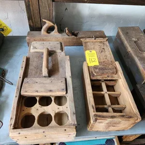 Wood Planer & 2 Vintage Wood Boxes