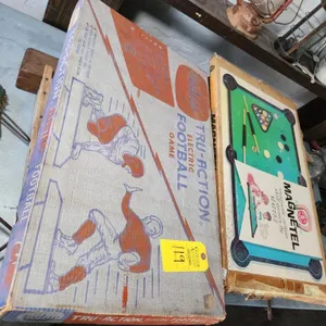 2 Vintage Games - Tudor True Action Electric Football & Magnetel Billiards Game
