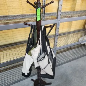 Wooden Coat Rack & Contents