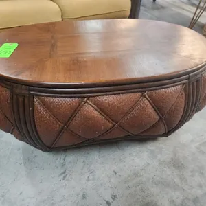 Rattan Wicker Rolling Coffee Table
