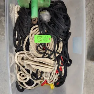 Tote of Boat Ropes, Anchors, Weight