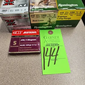 Barnell 410 Slug, Winchester 410 Super-X Upland, Remington 410 Game Load & 410 Express Long Range