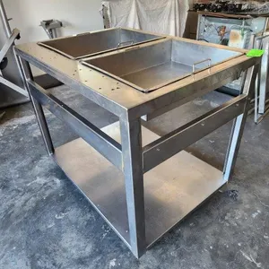 Stainless Steel Prep Table w/ Removeable Inserts