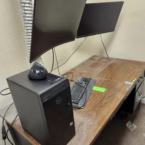 Dell Processor, 2 Monitors (1 curved) UPS Battery Backup, & Keyboard