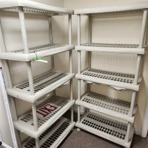 2- Plastic Shelving Racks 5 Shelf 16"D