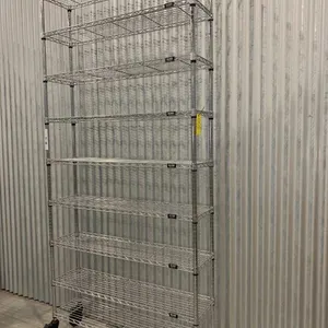 Metal Mobile Shelving on Casters w/ 9 Shelves U-Line