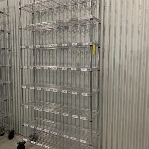 Metal Mobile Shelving on Casters w/ 9 Shelves U-Line