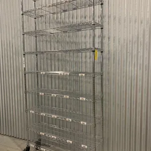 Metal Mobile Shelving on Casters w/ 9 Shelves U-Line