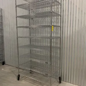 Metal Mobile Shelving on Casters w/ 9 Shelves U-Line