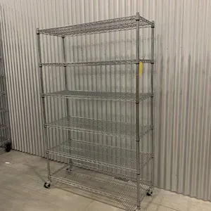 Metal Mobile Shelving on Casters w/ 6 Shelves U-Line