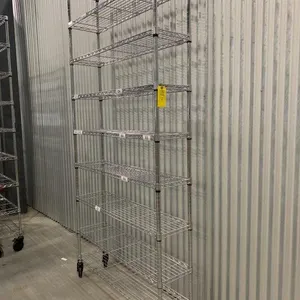 Metal Mobile Shelving on Casters w/ 9 Shelves U-Line