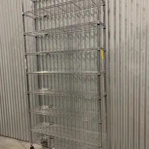 Metal Mobile Shelving on Casters w/ 9 Shelves U-Line