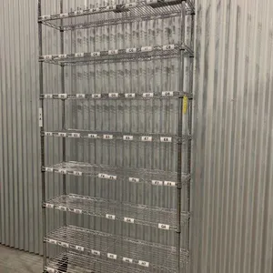 Metal Mobile Shelving on Casters w/ 9 Shelves U-Line