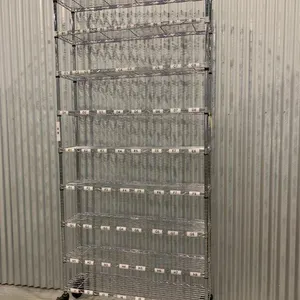 Metal Mobile Shelving on Casters w/ 9 Shelves U-Line