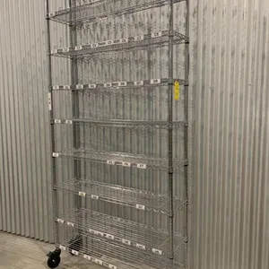 Metal Mobile Shelving on Casters w/ 9 Shelves U-Line