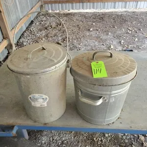 2 Small Metal Storage Bins