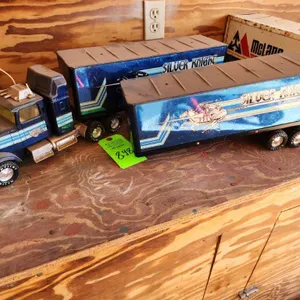 Nylint Silver Night Truck with 2 Trailers - Vintage