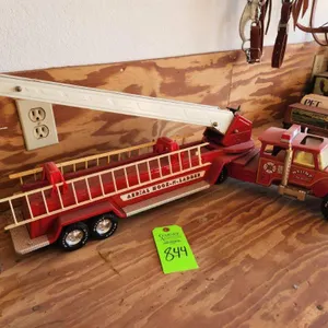 Nylint Fire Truck with Hook and Ladder Trailer #2 - Metal, Vintage