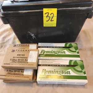 2 Boxes Remington .223, 5 Boxes Federal 5.56MM in Ammo Box