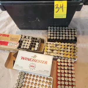 357 & 38 Ammo Approx. 200 Rounds in Ammo Box