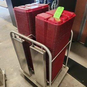 Cart of Divided School Cafeteria Trays