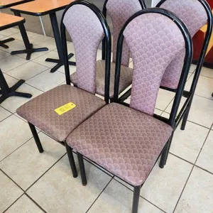 4 Restaurant Padded Chairs - one missing pad