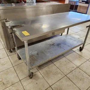 Rolling Stainless Steel Table with Can Opener 6'