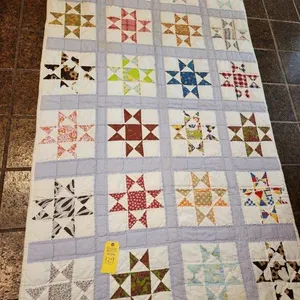 Multi Color Ohio Star Quilt 80"x50"