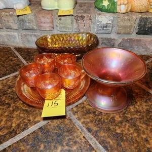 Marigold Tea Set, & Misc. Glassware
