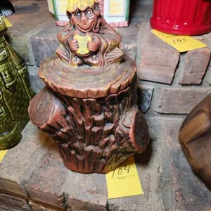 Stump Cookie Jar - Marked USA