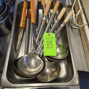 Tray of Stainless Steel Ladles