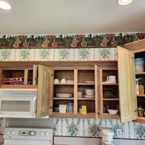 Contents of Top Cabinets on Oven Wall - Dishes & Misc.