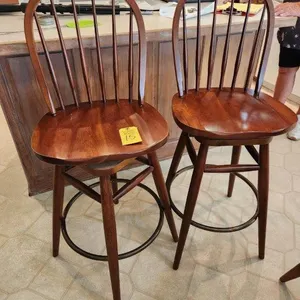 2 Ethan Allen Wooden Bar Stools