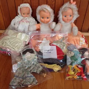 Collection of Vintage Dolls & Doll Clothing