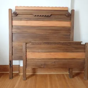 Antique Victorian Eastlake Style Headboard & Footboard