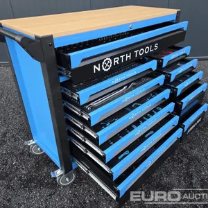 Unused North Tools Jumbo-Pro 12 Drawer Tool Cabinet, Professional Tools 