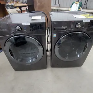 LG Sensor Dry Front-Load Electric Dryer in Black Stainless Steel and LG Washer Set