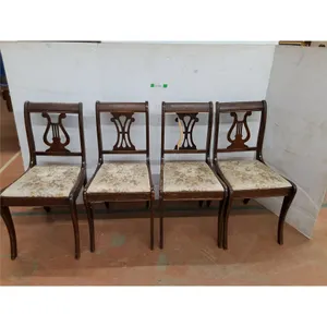 *(4) Wooden Cushioned Chairs 34.5" Tall- Cannot Ship