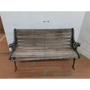 *Wooden & Cast Iron Outdoor Bench- Requires Repair 50" Long x 27.5" Tall, Cannot Ship