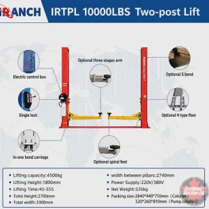 SDLANCH 10000LB Two-Post Lift : IRTPL (Red)