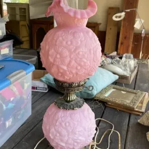 Pink Satin Gone with the Wind Lamp